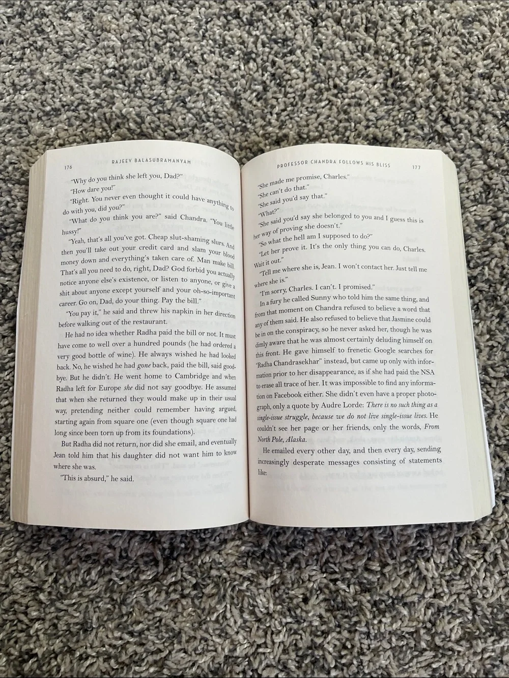 Book: professor Chandra follows his Bliss by Rajeev Balasubramanyam